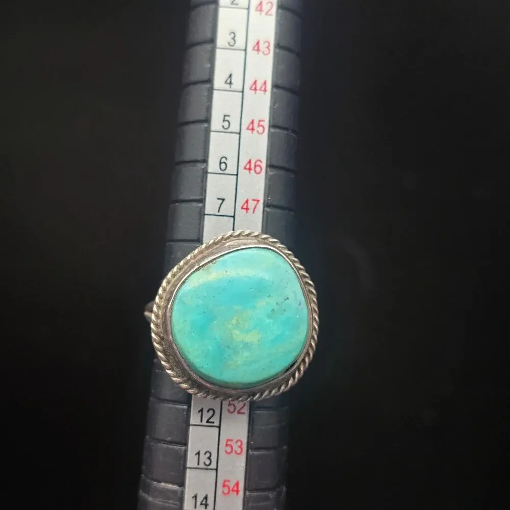 Native Sterling Silver Turquoise Ring Size 5